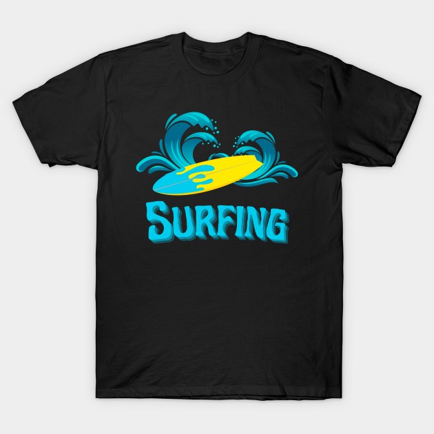 Surfing Surfer Wave Water Sprorts T-Shirt by Foxxy Merch